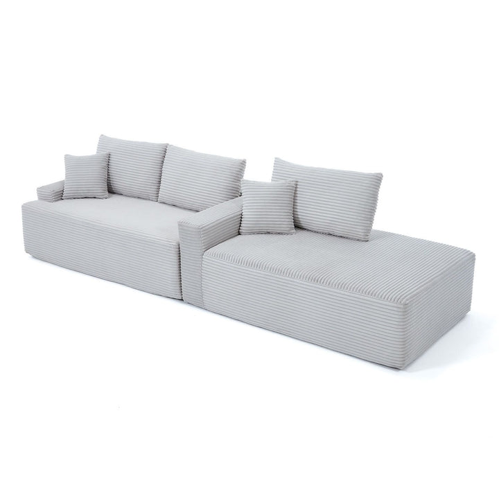 Sofa Coredo mit Cord Bezug & Dekokissen