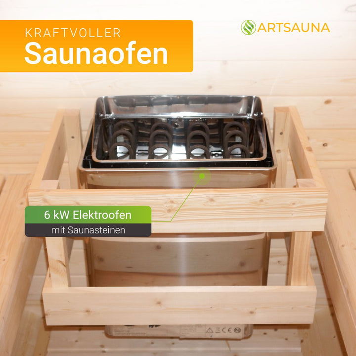 Fasssauna quadratisch Nolvik
