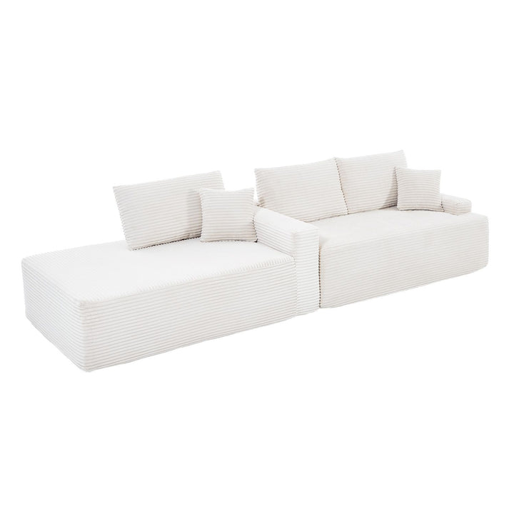 Sofa Coredo mit Cord Bezug & Dekokissen