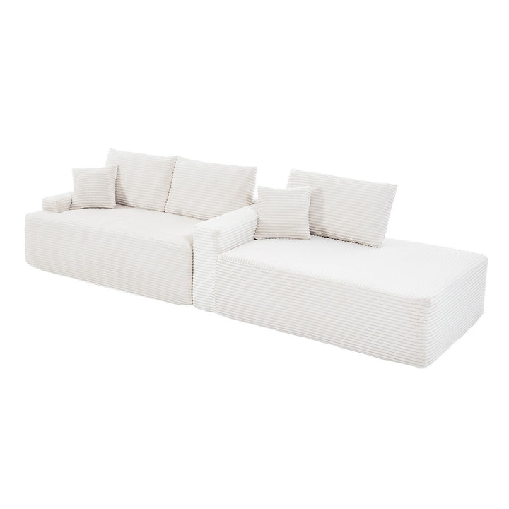 Sofa Coredo mit Cord Bezug & Dekokissen