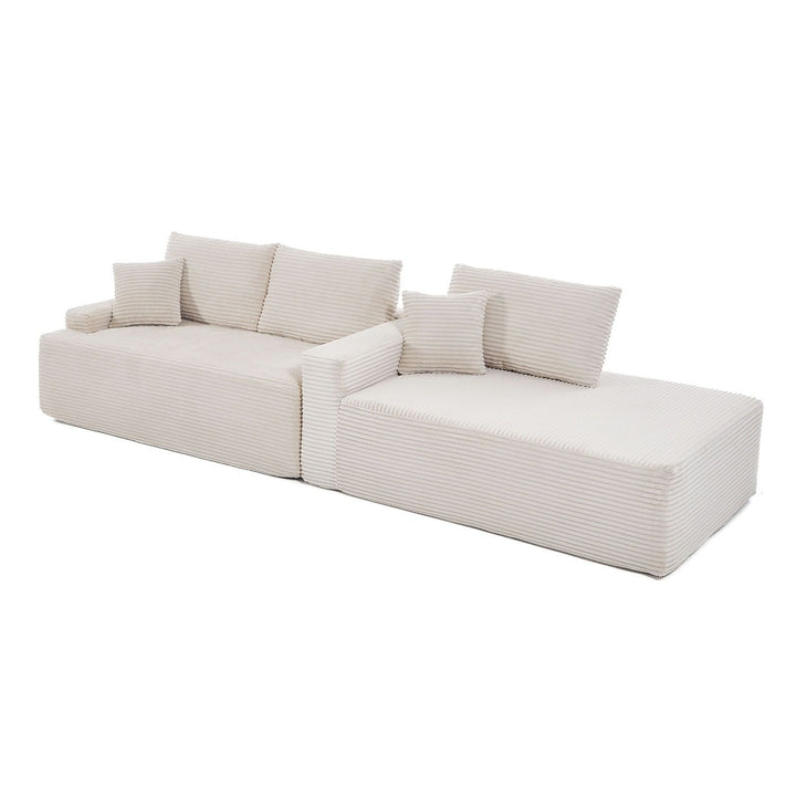 Sofa Coredo mit Cord Bezug & Dekokissen