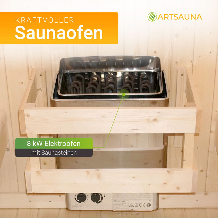 Fasssauna quadratisch Nolvik