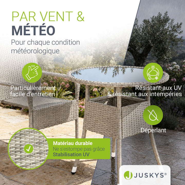 Runder Polyrattan Gartentisch Yoro