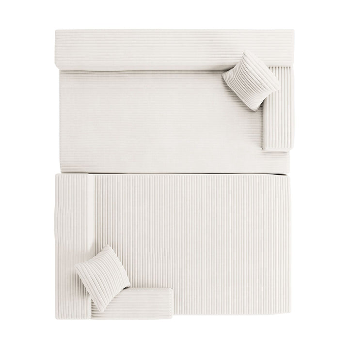 Sofa Coredo mit Cord Bezug & Dekokissen