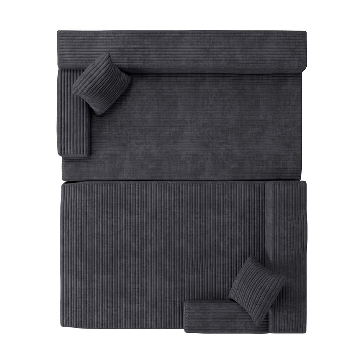 Sofa Coredo mit Cord Bezug & Dekokissen