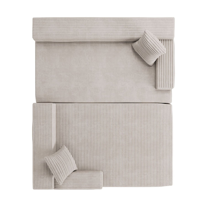 Sofa Coredo mit Cord Bezug & Dekokissen