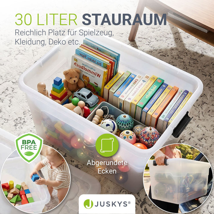 Aufbewahrungsbox mit Deckel transparent & stapelbar