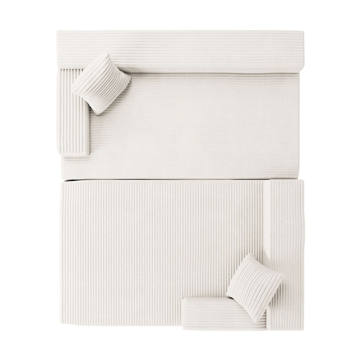 Sofa Coredo mit Cord Bezug & Dekokissen