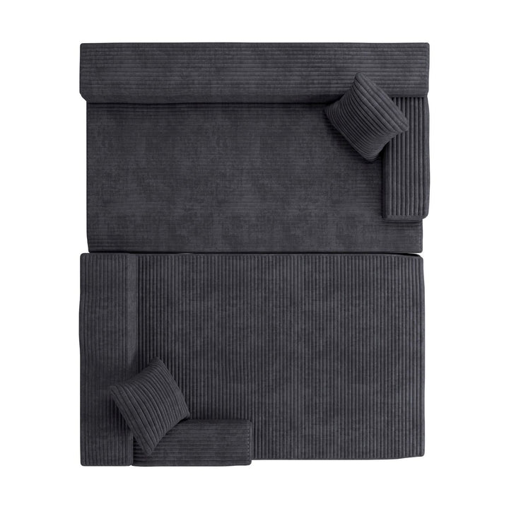 Sofa Coredo mit Cord Bezug & Dekokissen