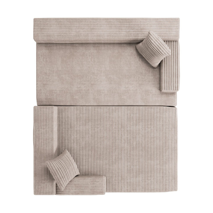 Sofa Coredo mit Cord Bezug & Dekokissen