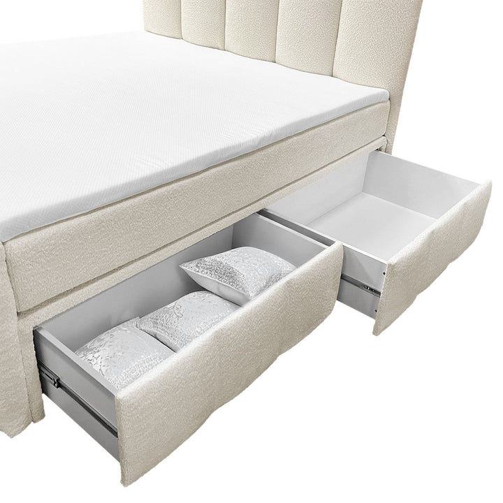Boxspringbett Manitoba - Bouclé-Stoff