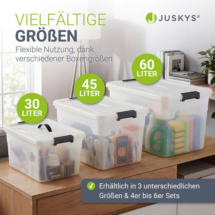 Aufbewahrungsbox mit Deckel transparent & stapelbar