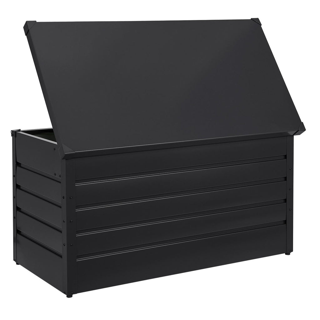 Juskys Gartenbox Limani, einfacher Aufbau, zeitlose Optik, Hubautomatik-Deckel