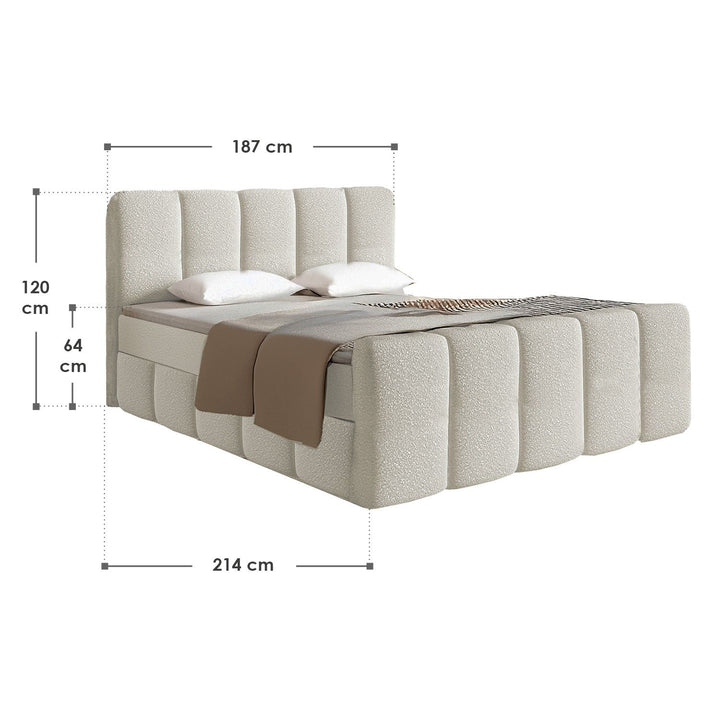 Boxspringbett Manitoba - Bouclé-Stoff