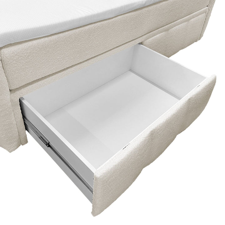Boxspringbett Manitoba - Bouclé-Stoff