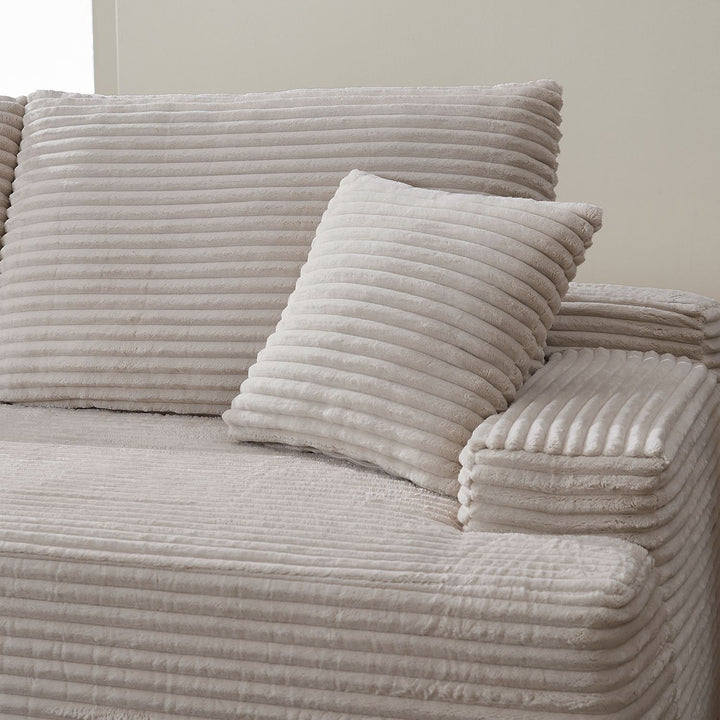 Sofa Coredo mit Cord Bezug & Dekokissen