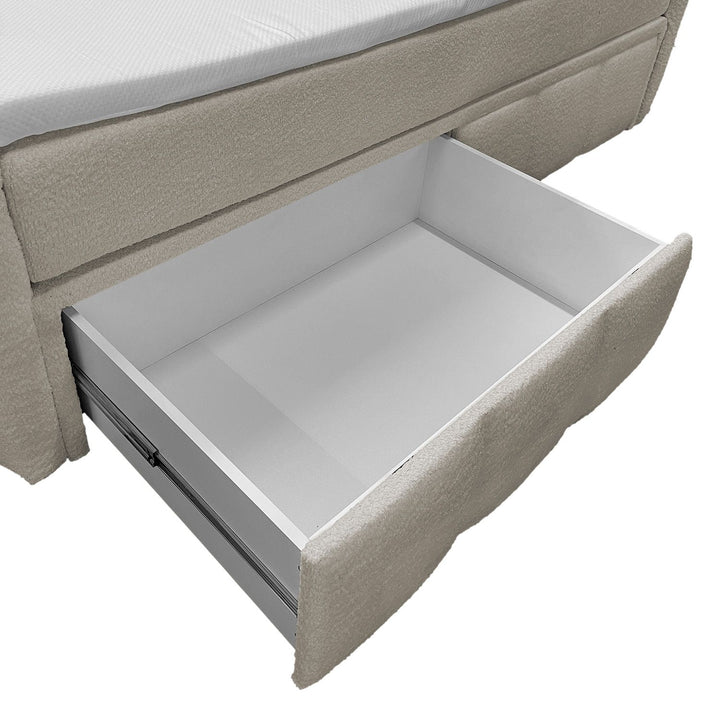 Boxspringbett Manitoba - Bouclé-Stoff