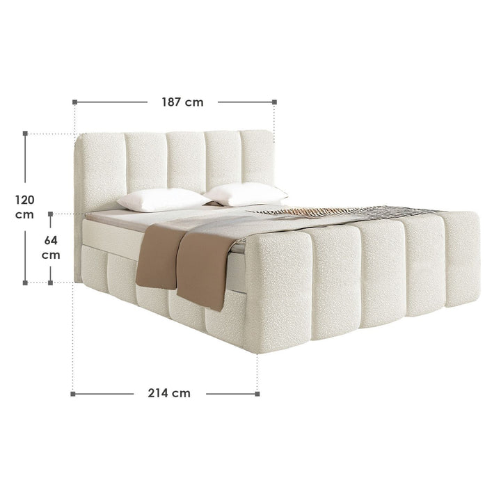Boxspringbett Manitoba - Bouclé-Stoff